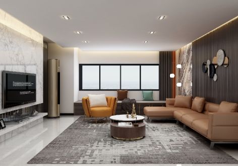 世通阳光新城130平米三居室现代简约风格装修案例