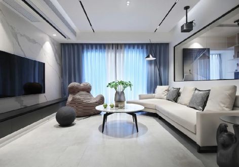 青城国际110㎡三居室现代风格装修案例