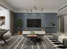济南绿城兰园现代风格127平三居室装修效果图案例