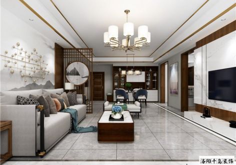 碧桂园天誉中式风格150平米四室两厅装修案例