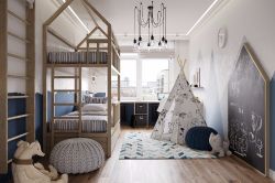 北欧风格72平米儿童房卧室效果图欣赏