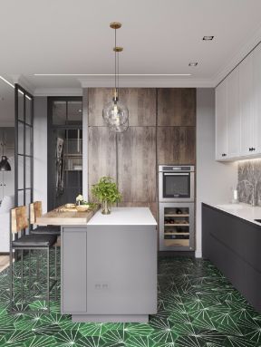 北欧风格72平米厨房吧台装修效果图欣赏