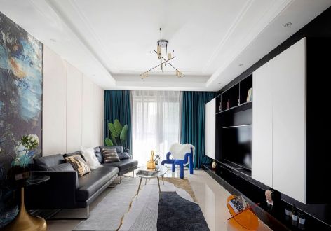 蓝润·春风林语轻奢风格135平米三居室装修效果图案例