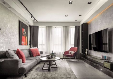 广大城混搭风格125平米三居室装修设计图案例