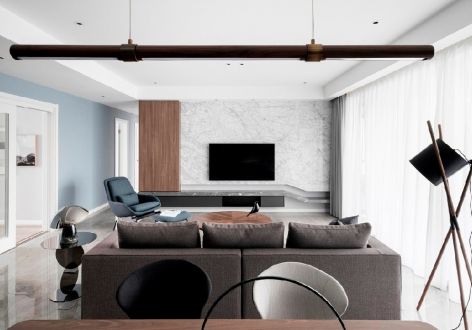 雪玉凯瑞苑现代风格160平米三居室装修设计图案例