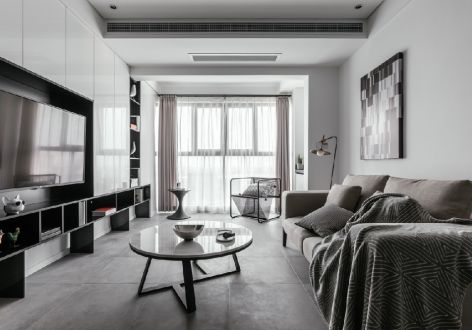 怡海嘉苑现代风格82平米二居室装修设计图案例