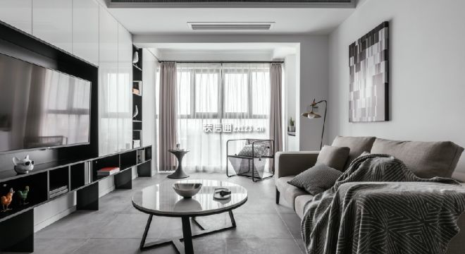 怡海嘉苑现代风格82平米二居室装修设计图案例