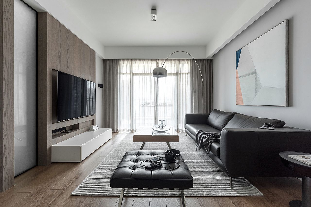 吴江骋望珺玺现代风格90平米设计方案 客厅吊顶的造型_装信通网