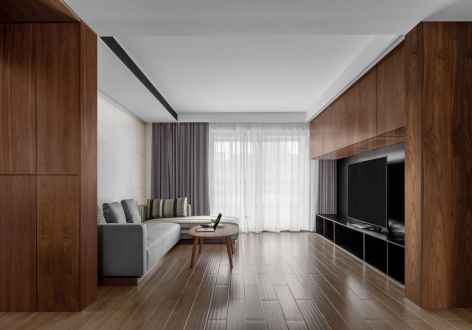 地产尚海郦景180平米现代风格四居室装修案例