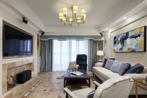 滨河国际美式风格140平米四室两厅装修案例