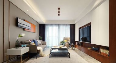 新榕金江首府简约风格144平米三居室装修效果图案例