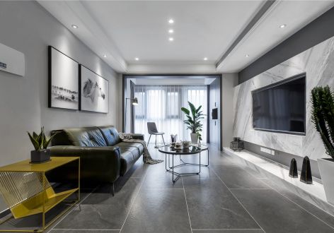 碧海蓝湾现代风格155平米三居室装修效果图案例