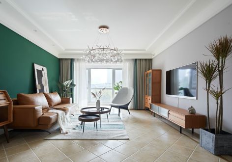 恒印·石岛壹號北欧风格119平米三居室装修效果图案例