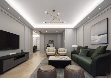 中海锦城现代风格130平米三居室装修案例