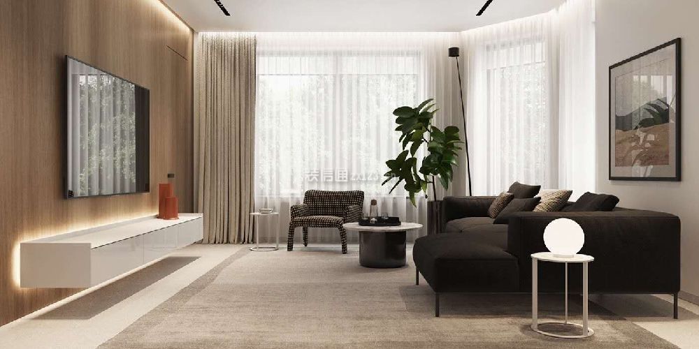 现代简约客厅沙发装修效果图 现代简约客厅沙发背景墙 