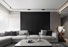 黑白灰风格装修效果图 客厅沙发照片