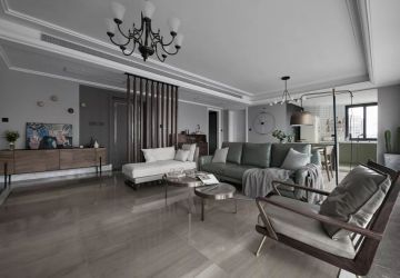 长福麒麟湾现代风格170平米四居室装修效果图案例