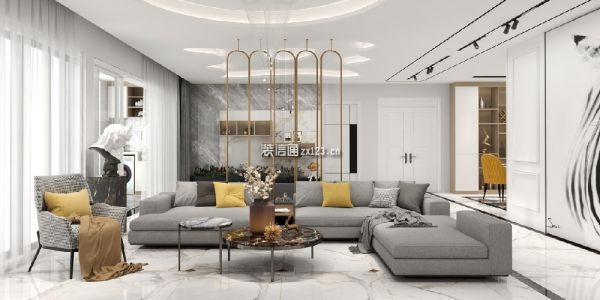 枫丹丽城119㎡三居室现代风格装修案例