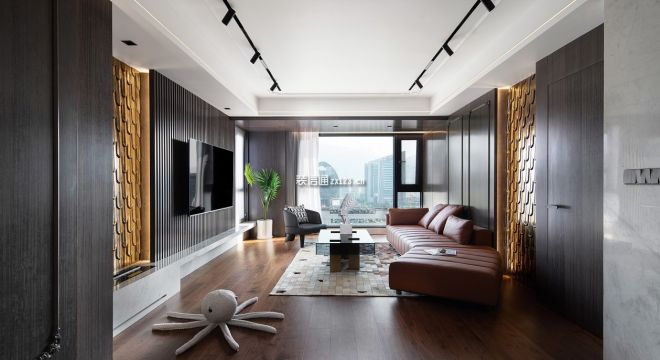 富力运河十号140平米现代简约风格三居室装修案例