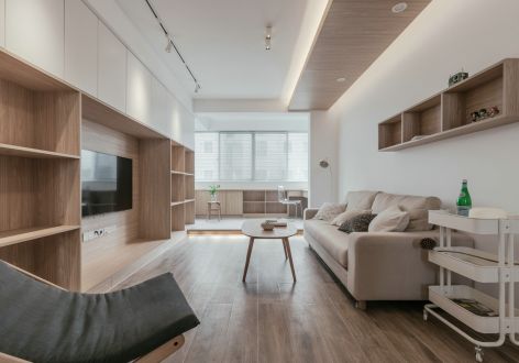丽都国际现代风格121平米三居室装修效果图案例