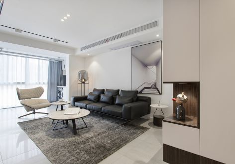 金为·铂鹭风华现代风格98平米二居室装修效果图案例
