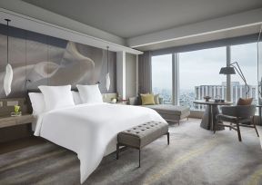 济南高端酒店大床房装修设计图