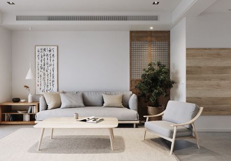 碧桂园·星作日式风格96平米三居室装修效果图案例