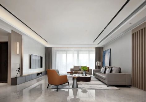万科御龙山悦莊现代风格133平米三居室装修效果图案例