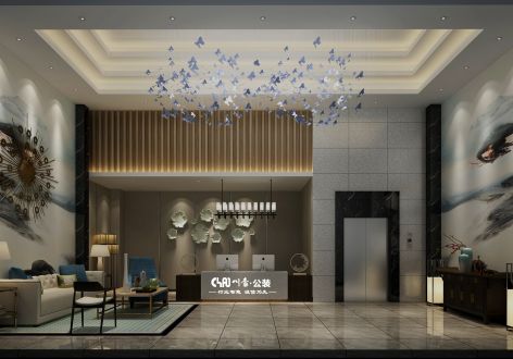 修文长镇酒店新中式风格900平米装修案例