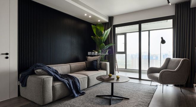 青山翠谷现代风格112平米三居室装修效果图案例