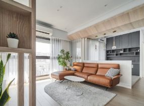 福湾新城秋月苑现代风格89平米三居室装修案例