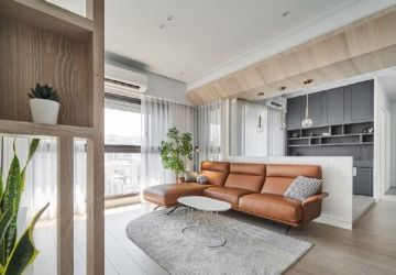 福湾新城秋月苑现代风格89平米三居室装修案例