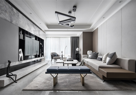 中国铁建·国际城轻奢风格133平米三居室设计效果图案例