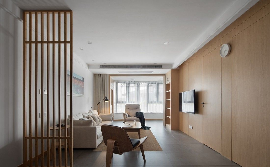 上海梅谷公寓日式风格90平米设计方案 客厅隔断的装饰_装信通网