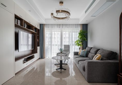 万科珠江东岸138平米现代简约风格三室两厅装修案例