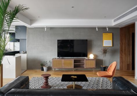 莲花新城湖园现代风格105平米三居室装修案例