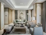 深圳现代中式别墅客厅沙发装修图片