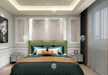 牡丹江铂芙艺术壁材现代风格三室两厅装修案例样板间