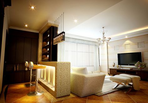 晨晖帝景130平米现代美式风格三居室装修案例