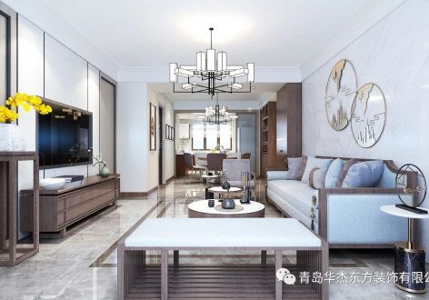 岘山花城133㎡新中式风格四居室装修案例