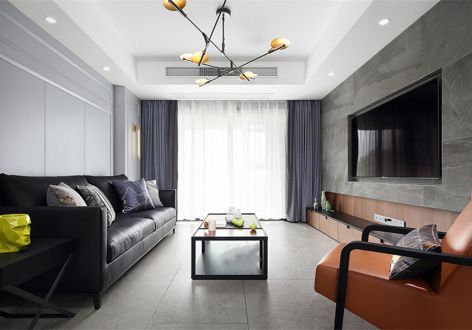 腾泰雅苑130平三居室现代风格装修案例