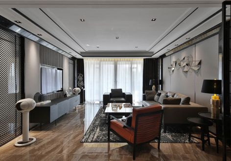 锦江园117㎡三居室现代风格装修案例