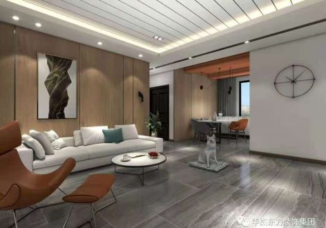 晓峰湖畔现代风格175平米四居室装修案例