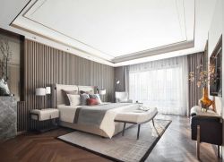 广州380平新中式别墅卧室设计图片