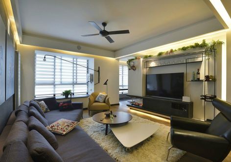 诺德阅香湖123平米现代简约三居室装修案例