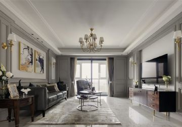 金泰中央金座美式风格170平米四居室装修设计图案例