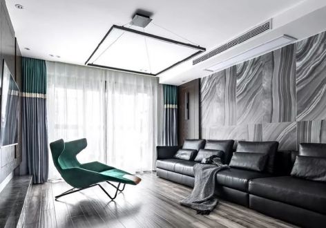 恒大悦龙台现代风格130平米二居室装修设计图案例