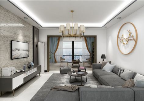 青城国际121平三居室现代风格装修案例