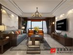 汉成时代138平米新中式风格三居室装修案例
