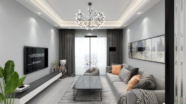 梦马都现代风格98平米三居室装修设计图案例
